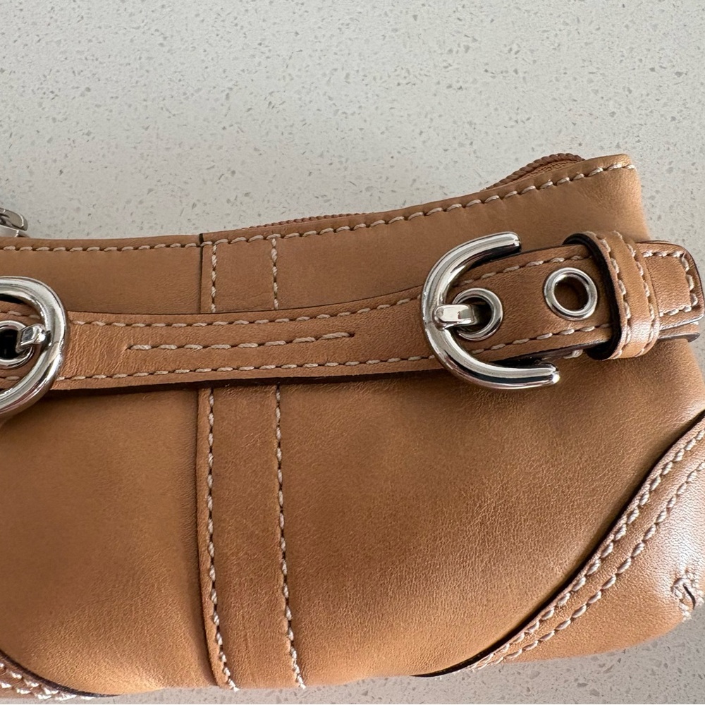 Coach Y2K Soho Beige leather Coin Purse keychain New with tags - Picture 3 of 12